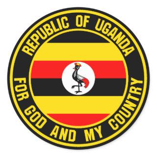 Uganda Round Emblem Classic Round Sticker