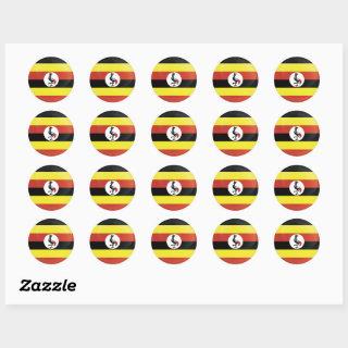 Uganda Round Icon Flag  Classic Round Sticker