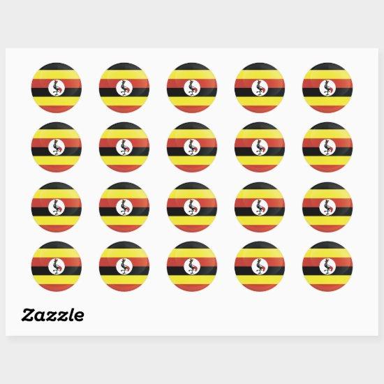 Uganda Round Icon Flag  Classic Round Sticker