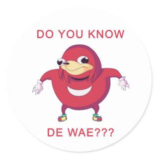 Ugandan Knuckles Meme Classic Round Sticker