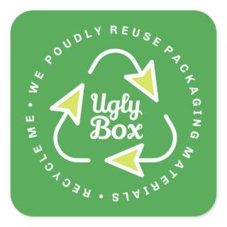 Ugly Box Recycled Packaging Sticker Green & Lime