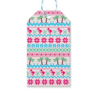 Ugly Christmas Sweater Tropical Flamingo Gift Tags