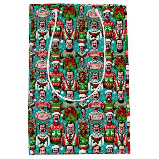 "Ugly" Christmas Sweaters with Humorous Patterns Medium Gift Bag