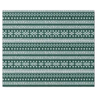Ugly Sweater Green & White Faux Knitted Snowflakes