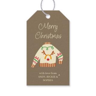 Ugly Sweater Personalized Christmas Gift Tags