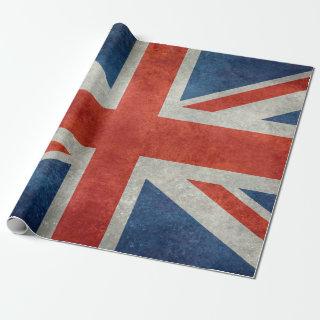 UK Union Jack Flag in retro style vintage textures