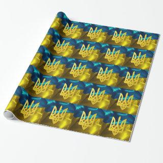 Ukrainian Flag and Tryzub Gift Wrap