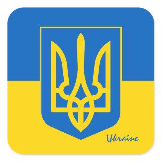 Ukrainian flag, Emblem & Ukraine holiday / sports Square Sticker