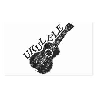 Ukulele Text And Image Rectangular Sticker