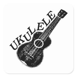 Ukulele Text And Image Square Sticker