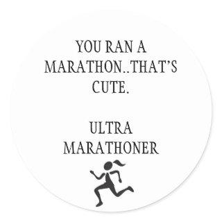Ultra Marathon Classic Round Sticker