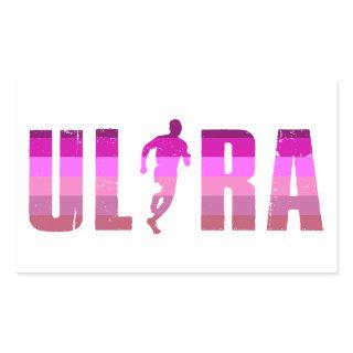 Ultra Running Pink Purple Rainbow Rectangular Sticker