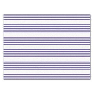 Ultra violet and white five stripe pattern tissue paper