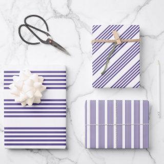Ultra violet and white five stripe pattern  sheets