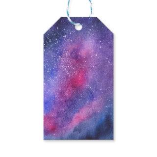 Ultra violet galaxy gift tags