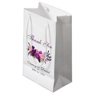 Ultra Violet Purple Watercolor Floral Wedding PS Small Gift Bag