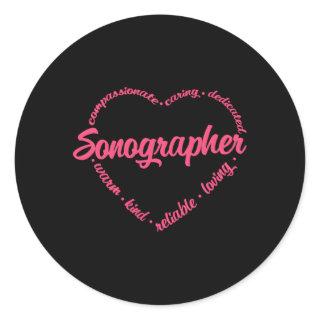 Ultrasound Sonographer Tech Sonography Ct Scan Classic Round Sticker