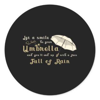Umbrella Cloud Weather Rain Raindrop Rainy Gift Classic Round Sticker