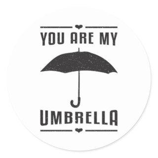Umbrella Cloud Weather Raindrop Rain Gift Idea Classic Round Sticker