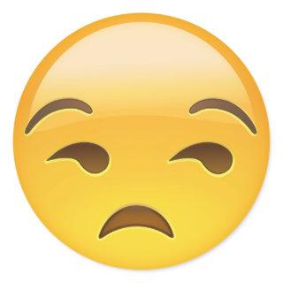 Unamused Face Emoji Classic Round Sticker