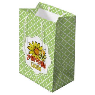 Unbelievable Cousin Sunflowers and Bees Medium Gift Bag