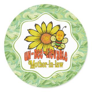 Unbelievable Mother-in-law Sunflowers Classic Round Sticker