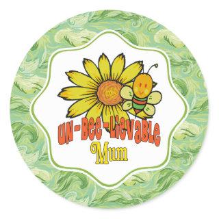 Unbelievable Mum Sunflowers Classic Round Sticker