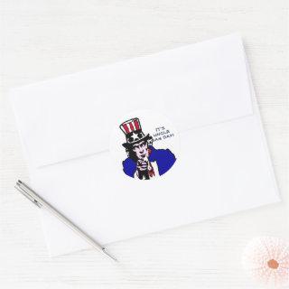 Uncle Sam Day Classic Round Sticker