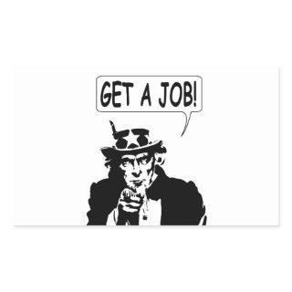 Uncle Sam Get A Job Rectangular Sticker