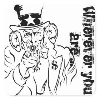 Uncle Sam Square Sticker