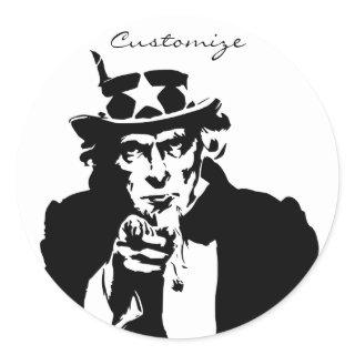 Uncle Sam Wants You Thunder_Cove Classic Round Sticker