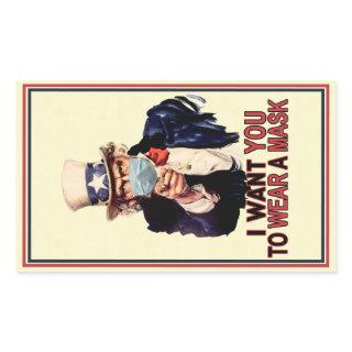 Uncle Sam Wants You to Wear a Face Mask USA Rectangular Sticker