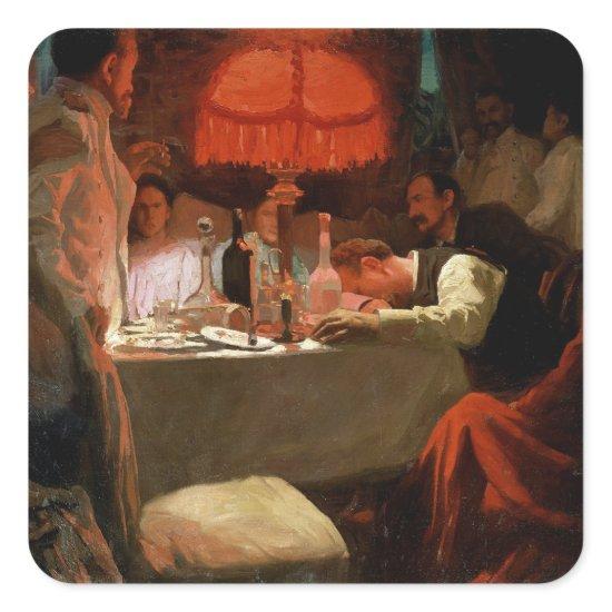 Under the Red Light, c.1910 Square Sticker