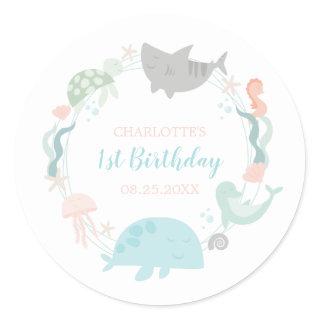 Under The Sea Birthday Classic Round Sticker