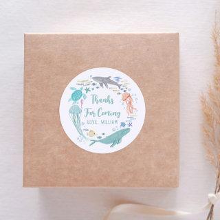Under The Sea Birthday Thank You Classic Round Sticker