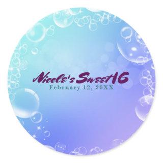Under the Sea Enchanted Bubbles Party Favor Classic Round Sticker