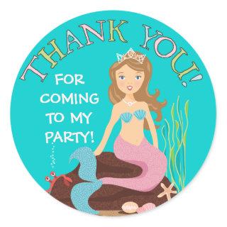 Under the Sea Mermaid Thank You Party Sticker