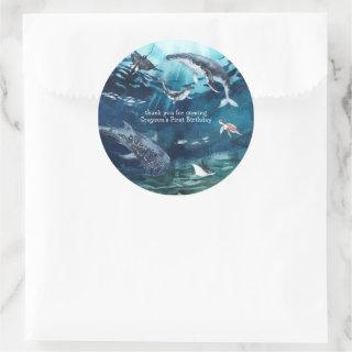 Under the Sea | Ocean Birthday Party Classic Round Sticker
