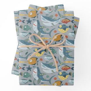Under The Sea Shark 1st 2nd 3rd Birthday Grey  Sheets