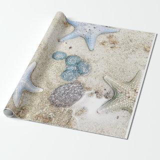 underwater world of colored starfish wrapping pap