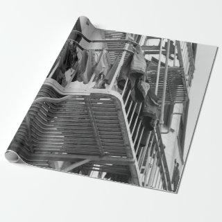Underwear Out To Dry Humor Black and White Photo