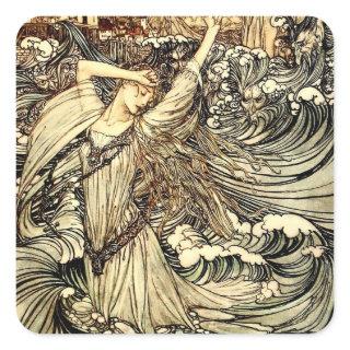 “Undine in the Waves” by Arthur Rackham Square Sticker