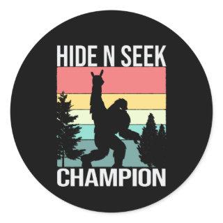 Undisputed Hide N Seek Champion Bigfoot Classic Round Sticker