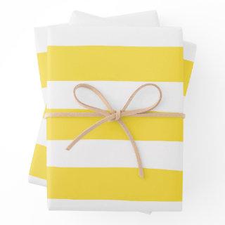 Uneven Stripes - Lemon Yellow and White  Sheets