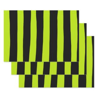 Uneven Stripes - Lime Green and Black  Sheets