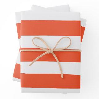 Uneven Stripes - Orange and White  Sheets