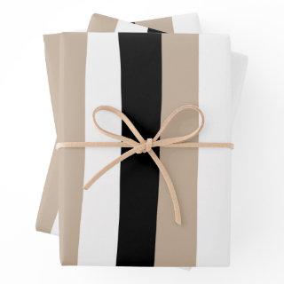 Uneven Stripes - Taupe, Black and White  Sheets
