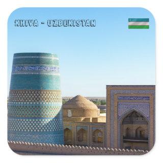 Unfinished Kalta Minor Minaret - Khiva, Uzbekistan Square Sticker