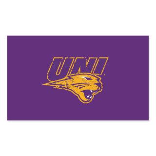 UNI Panthers Logo Distressed Rectangular Sticker