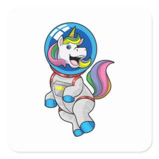 Unicorn as Astronaut in Space Square Sticker
